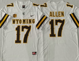Wyoming Cowboys #17 Josh Allen White Vapor Stitched NCAA Jersey