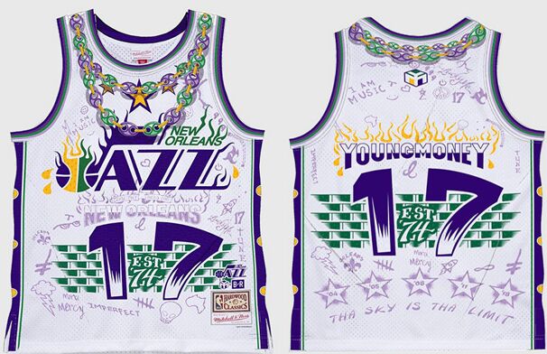 YOUNG MONEY X NEW ORLEANS JAZZ JERSEYs