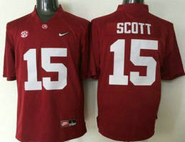 Youth Alabama Crimson Tide #15 JK Scott Red Authentic Stitched NCAA Jerseys