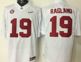 Youth Alabama Crimson Tide #19 Reggie Ragland White Authentic Stitched NCAA Jersey