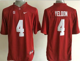 Youth Alabama Crimson Tide #4 T.J Yeldon Red Authentic Stitched NCAA Jersey