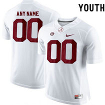 Youth Alabama Crimson Tide Customize College White Authentic Stitched NCAA Jersey
