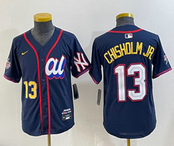 Youth American League #13 Jazz Chisholm Jr Blue 2025 All-Star Baseball Jersey