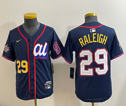 Youth American League #29 Cal Raleigh Blue 2025 All-Star Baseball Jersey