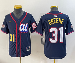 Youth American League #31 Riley Greene Blue 2025 All-Star Baseball Jersey