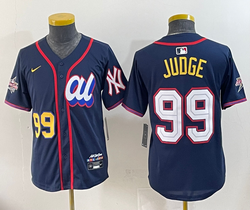 Youth American League #99 Aaron Judge Blue 2025 All-Star Baseball Jersey