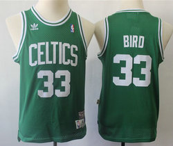 Youth Boston Celtics #33 Larry Bird Green Throwback Authentic Stitched NBA jersey