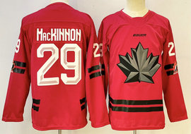 Youth Canada #29 Nathan MacKinnon Red Olympics Hockey Stitched Jersey