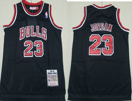 Youth Chicago Bulls #23 Michael Jordan Black 1997-98 Throwback Authentic Stitched NBA jersey