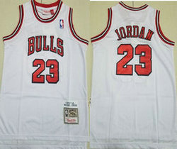 Youth Chicago Bulls #23 Michael Jordan White 1997-98 Throwback Authentic Stitched NBA jersey