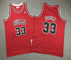 Youth Chicago Bulls #33 Scottie Pippen Red Hardwood Classics Authentic Stitched NBA Jersey