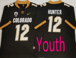 Youth Colorado Buffaloes #12 Travis Hunter Black Vapor Untouchable Authentic Stitched NCAA Jersey