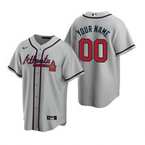 Youth Custom Nike Atlanta Braves Any Name Gray Game Authentic Stitched MLB Jersey