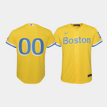Youth Custom Nike Boston Red Sox Any Name Gold Light Blue 2021 City Authentic stitched MLB jersey