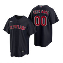Youth Custom Nike Cleveland Indians Navy Game Authentic Stitched MLB Jersey