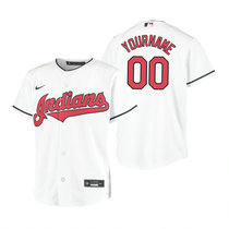 Youth Custom Nike Cleveland Indians White Game Authentic Stitched MLB Jersey