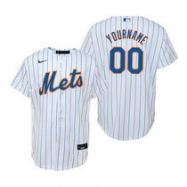 Youth Custom Nike New York Mets White Game Authentic Stitched MLB Jersey