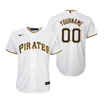 Youth Custom Nike Pittsburgh Pirates White Game Authentic Stitched MLB Jersey
