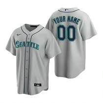 Youth Custom Nike Seattle Mariners Gray Game Authentic Stitched MLB jersey