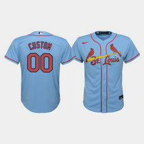 Youth Custom Nike St.Louis Cardinals Light Blue Game Authentic stitched MLB jersey