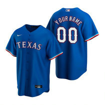 Youth Custom Nike Texas Rangers Blue Game Authentic Stitched MLB jersey