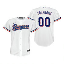 Youth Custom Nike Texas Rangers White Game Authentic Stitched MLB jersey