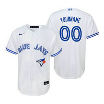 Youth Custom Nike Toronto Blue Jays White Game Authentic Stitched MLB Jersey