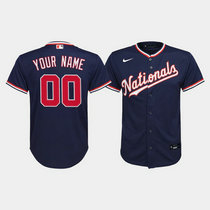 Youth Custom Nike Washington Nationals Navy Authentic Stitched MLB Jersey