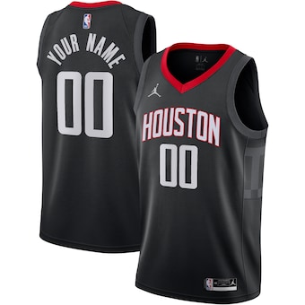 Youth Customized Jordan Houston Rockets Black Authentic Stitched NBA jersey