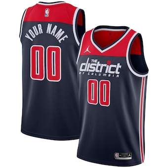 Youth Customized Jordan Washington Wizards Navy Blue Authentic Stitched NBA jersey