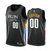 Youth Customized Nike Brooklyn Nets Black 2020-21 City Authentic Stitched NBA jersey