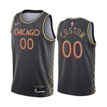 Youth Customized Nike Chicago Bulls Black 2020-21 City Authentic Stitched NBA jersey