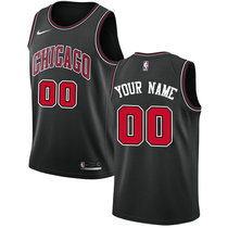 Youth Customized Nike Chicago Bulls Black Authentic Stitched NBA jersey