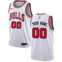 Youth Customized Nike Chicago Bulls White Authentic Stitched NBA jersey