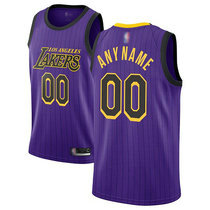 Youth Customized Nike Los Angeles Lakers Purple City Authentic NBA Basketball Jersey
