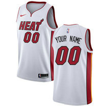 Youth Customized Nike Miami Heat White Authentic Stitched NBA jersey