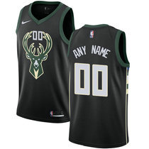 Youth Customized Nike Milwaukee Bucks Black Authentic Stitched NBA jersey