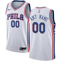 Youth Customized Nike Philadelphia 76ers White Authentic Stitched NBA jersey