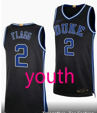 Youth Duke Blue Devils #2 Cooper Flagg Black College Basketball Jersey