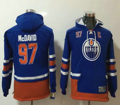 Youth Edmonton Oilers #97 Connor McDavid Blue All Stitched Hooded Sweatshirt