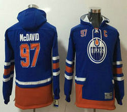 Youth Edmonton Oilers #97 Connor McDavid Blue Authentic Stitched NHL Hoodies