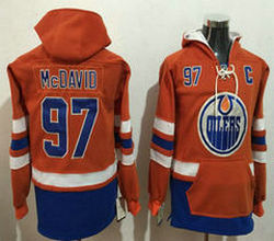 Youth Edmonton Oilers #97 Connor McDavid Orange Authentic Stitched NHL Hoodies