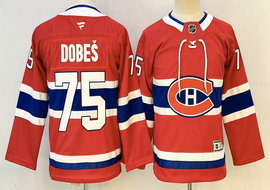 Youth Fanatics Montreal Canadiens #75 Jakub Dobes Red Authentic Stitched NHL jersey