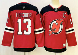 Youth Fanatics New Jersey Devils #13 Nico Hischier Red Authentic Stitched NHL jersey