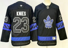Youth Fanatics Toronto Maple Leafs #23 Matthew Knies Black Authentic Stitched NHL Jersey