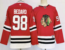 Youth Fanatics Chicago Blackhawks #98 Connor Bedard Red Authentic Stitched NHL Jersey