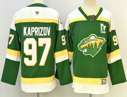 Youth Fanatics Minnesota Wild #97 Kirill kaprizov Green Authentic Stitched NHL Jersey