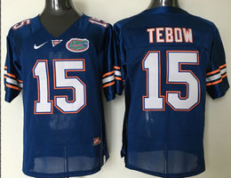 Youth Florida Gators #15 Tim Tebow Blue Authentic Stitched College Football Jersey