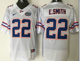 Youth Florida Gators #22 Emmitt Smith White Authentic Stitched College Football Jersey