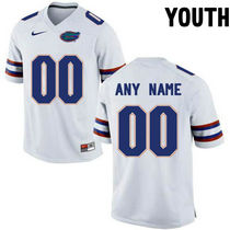 Youth Florida Gators Customized White Authentic Stitched NCAA Jersey